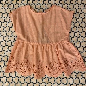 Mayoral Eyelet Embroidered Top in Peach size 10